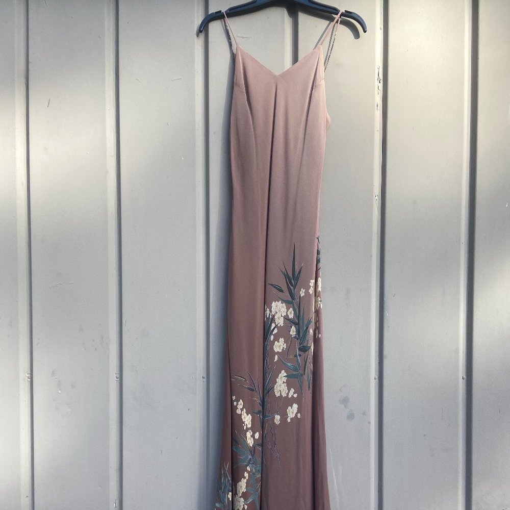 Mannequines - Floor Length Silk Floral Slip Dress